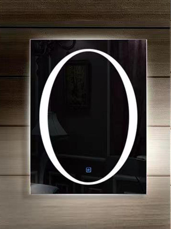 B41 quadratischer LED-Touchscreen-Spiegel mit Atmosphärenlicht